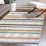 Faiza Moroccan Striped Geometric High-low Area Rug