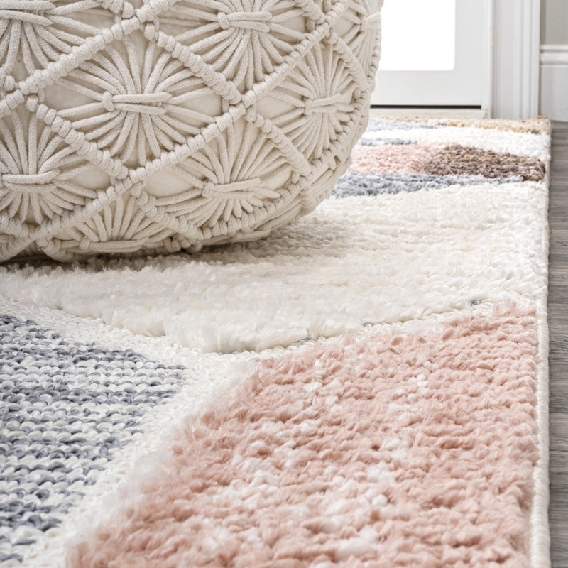 Aileen Geometric Scandi Colorblock Carved Area Rug