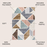 Aileen Geometric Scandi Colorblock Carved Area Rug