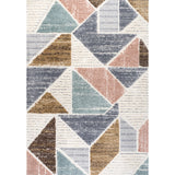 Aileen Geometric Scandi Colorblock Carved Area Rug