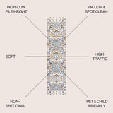 Aziza Persian Medallion High-low Area Rug