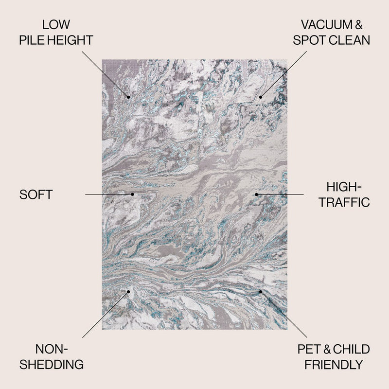 Swirl Marbled Abstract Area Rug
