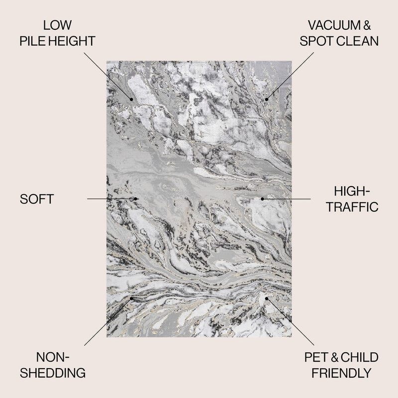 Swirl Marbled Abstract Area Rug