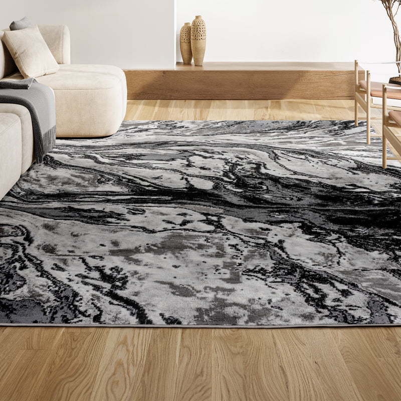 Swirl Marbled Abstract Area Rug