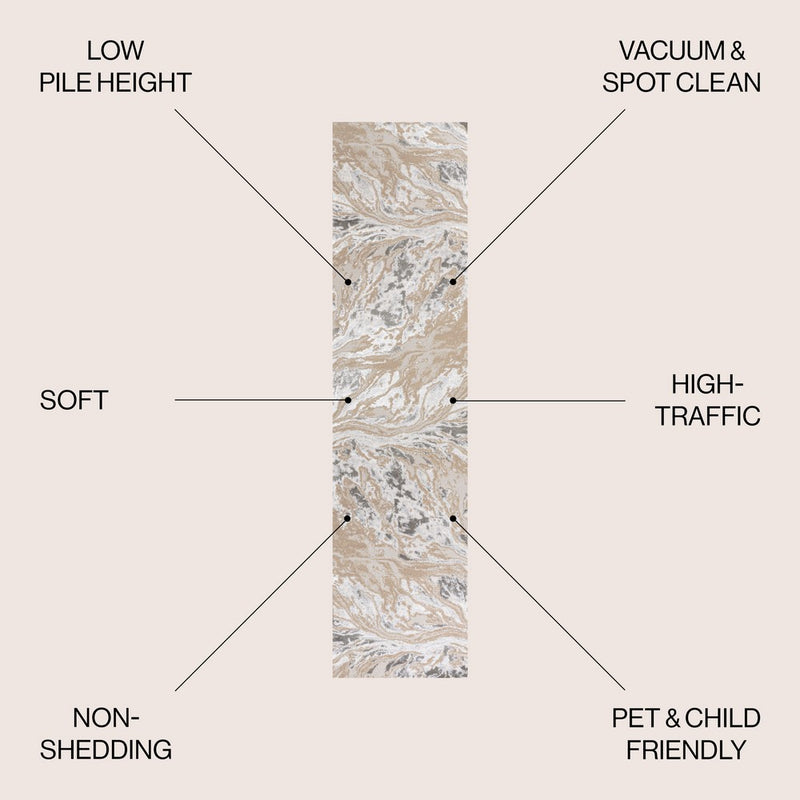 Swirl Marbled Abstract Area Rug