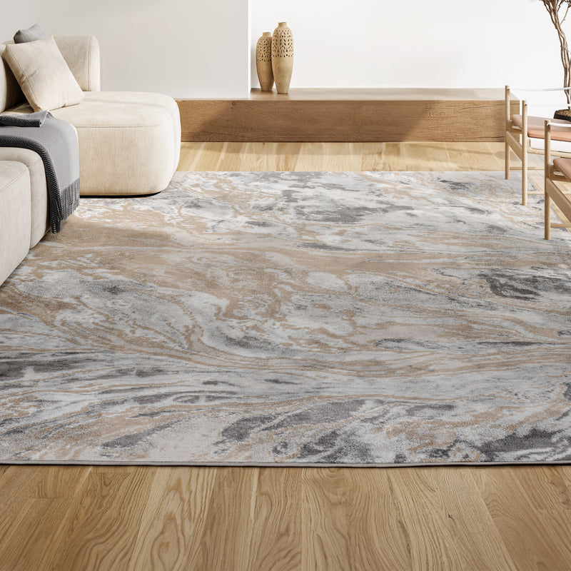 Swirl Marbled Abstract Area Rug