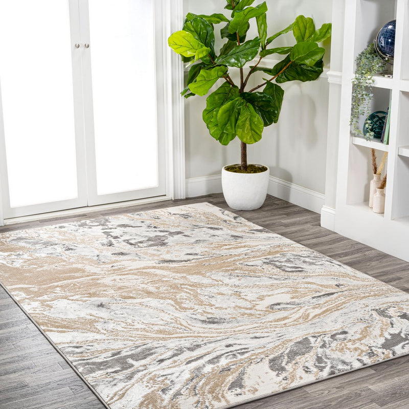 Swirl Marbled Abstract Area Rug