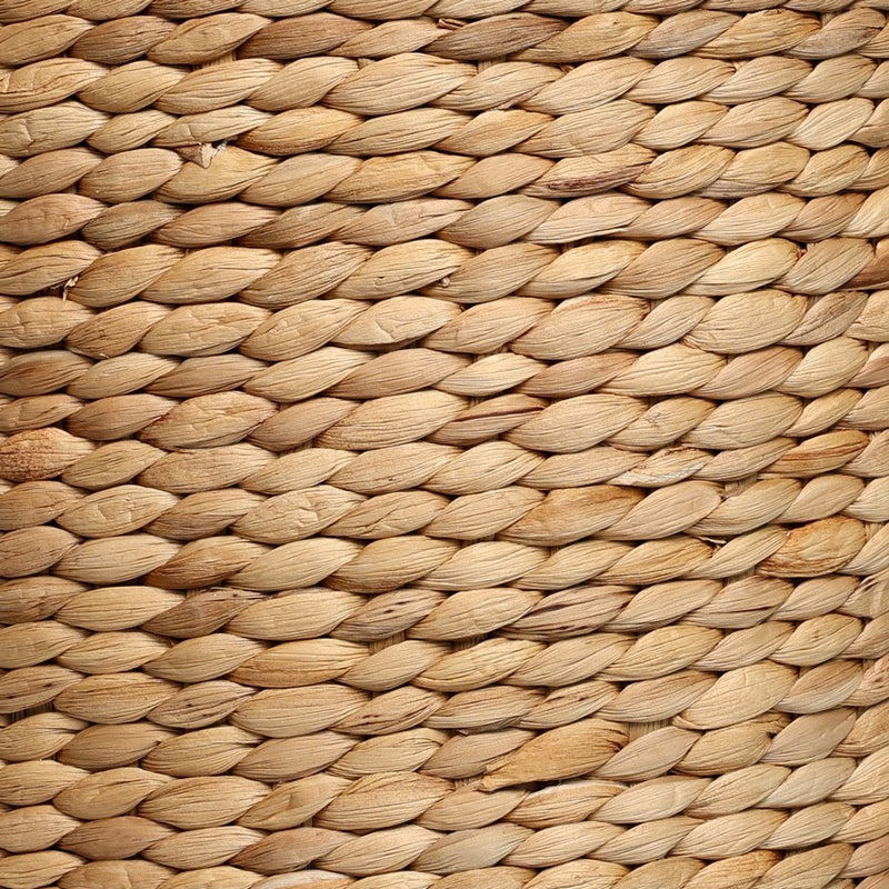 Zoey 18.5" Modern Coastal Hand-Woven Hyacinth Stool/Ottoman