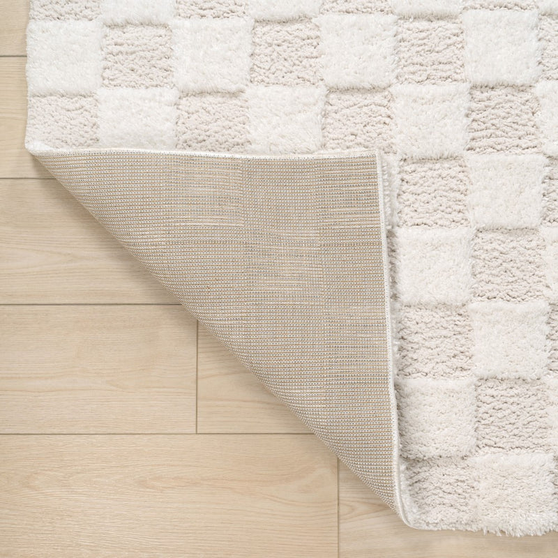 Rook Geometric Checker High-low Shag Area Rug