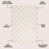 Rook Geometric Checker High-low Shag Area Rug