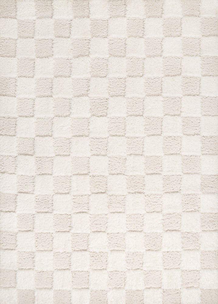Rook Geometric Checker High-low Shag Area Rug
