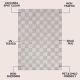 Rook Geometric Checker High-low Shag Area Rug