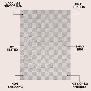 Rook Geometric Checker High-low Shag Area Rug