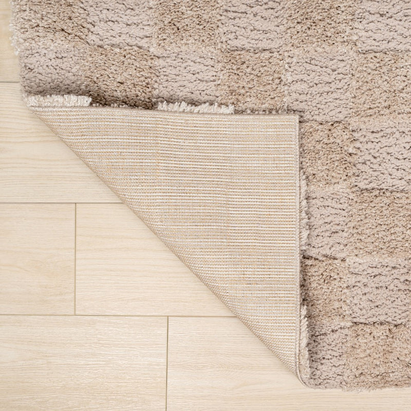 Rook Geometric Checker High-low Shag Area Rug