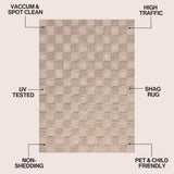 Rook Geometric Checker High-low Shag Area Rug