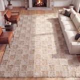 Rook Geometric Checker High-low Shag Area Rug