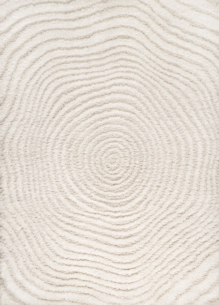 Bullseye Concentric Ring High-low Shag Area Rug