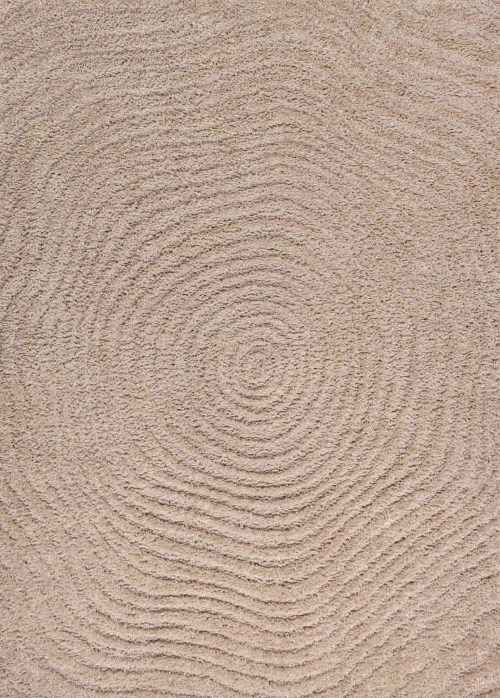 Bullseye Concentric Ring High-low Shag Area Rug