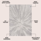 Aurealis Sunburst Abstract High-low Shag Area Rug