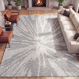 Aurealis Sunburst Abstract High-low Shag Area Rug