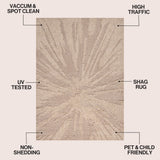 Aurealis Sunburst Abstract High-low Shag Area Rug