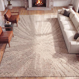 Aurealis Sunburst Abstract High-low Shag Area Rug