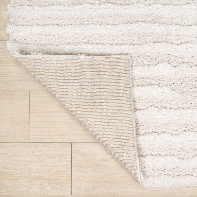 Sans Distressed Linear Stripe High-low Shag Area Rug
