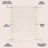Sans Distressed Linear Stripe High-low Shag Area Rug