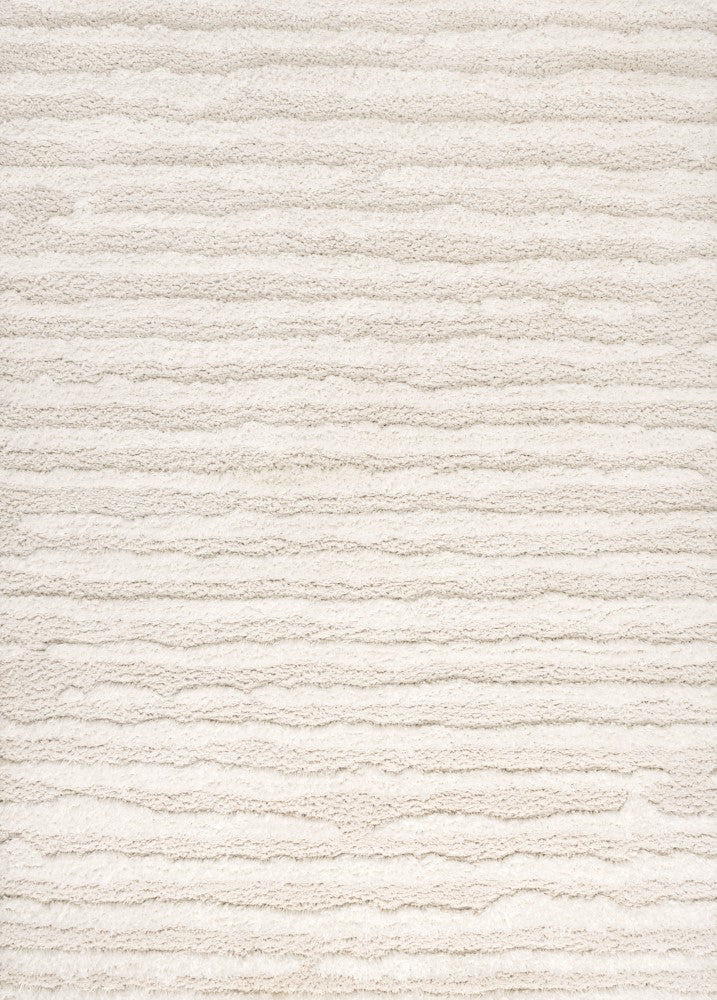 Sans Distressed Linear Stripe High-low Shag Area Rug