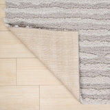 Sans Distressed Linear Stripe High-low Shag Area Rug
