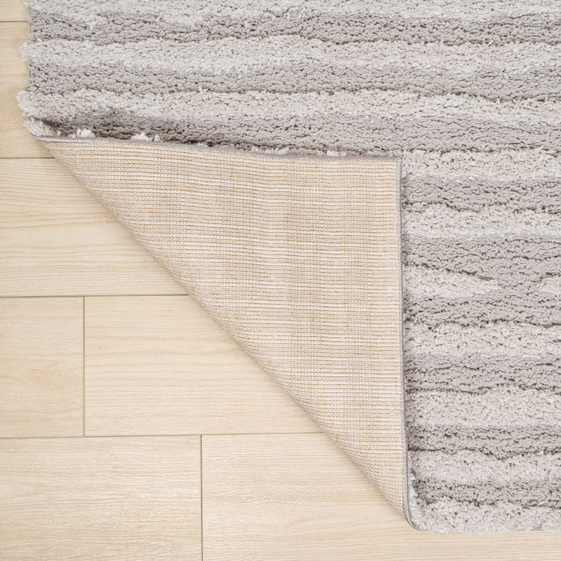 Sans Distressed Linear Stripe High-low Shag Area Rug