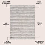 Sans Distressed Linear Stripe High-low Shag Area Rug