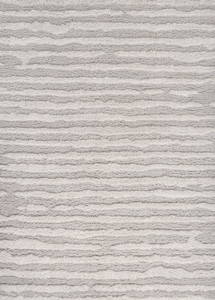 Sans Distressed Linear Stripe High-low Shag Area Rug