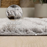 Sans Distressed Linear Stripe High-low Shag Area Rug