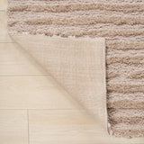 Sans Distressed Linear Stripe High-low Shag Area Rug