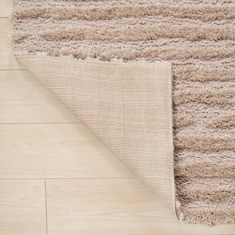 Sans Distressed Linear Stripe High-low Shag Area Rug