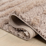 Sans Distressed Linear Stripe High-low Shag Area Rug