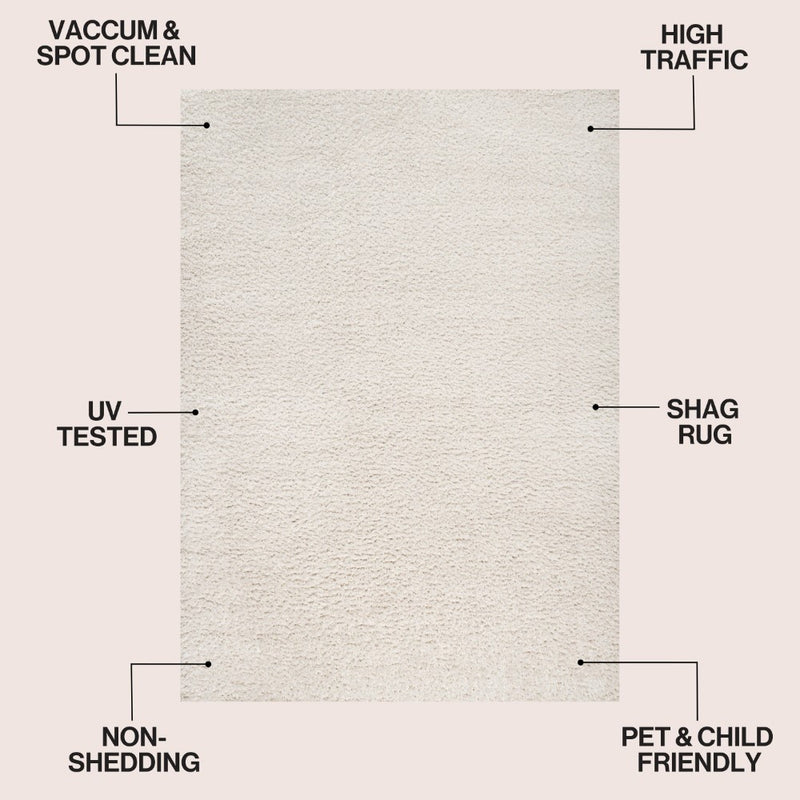 Guy Modern Luxe Solid High-pile Shag Area Rug