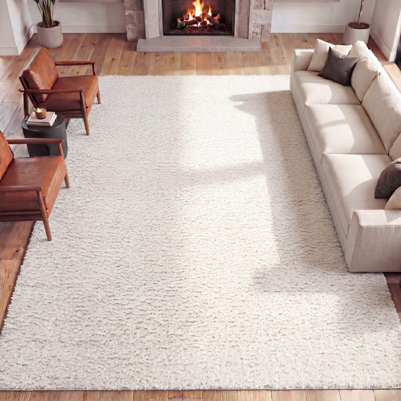 Guy Modern Luxe Solid High-pile Shag Area Rug