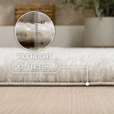 Guy Modern Luxe Solid High-pile Shag Area Rug