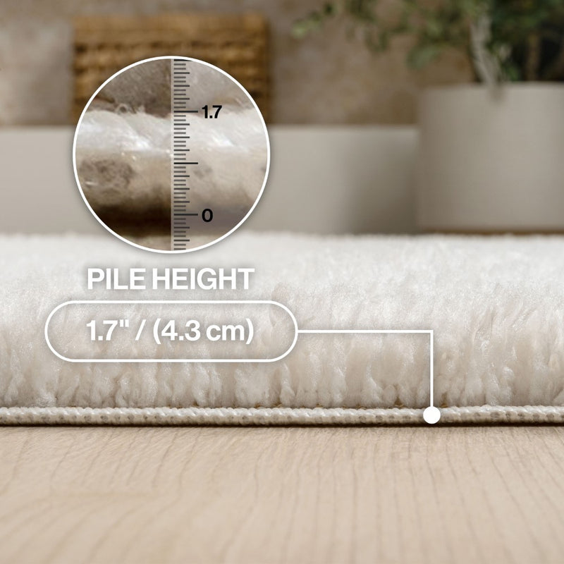Guy Modern Luxe Solid High-pile Shag Area Rug