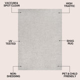 Guy Modern Luxe Solid High-pile Shag Area Rug