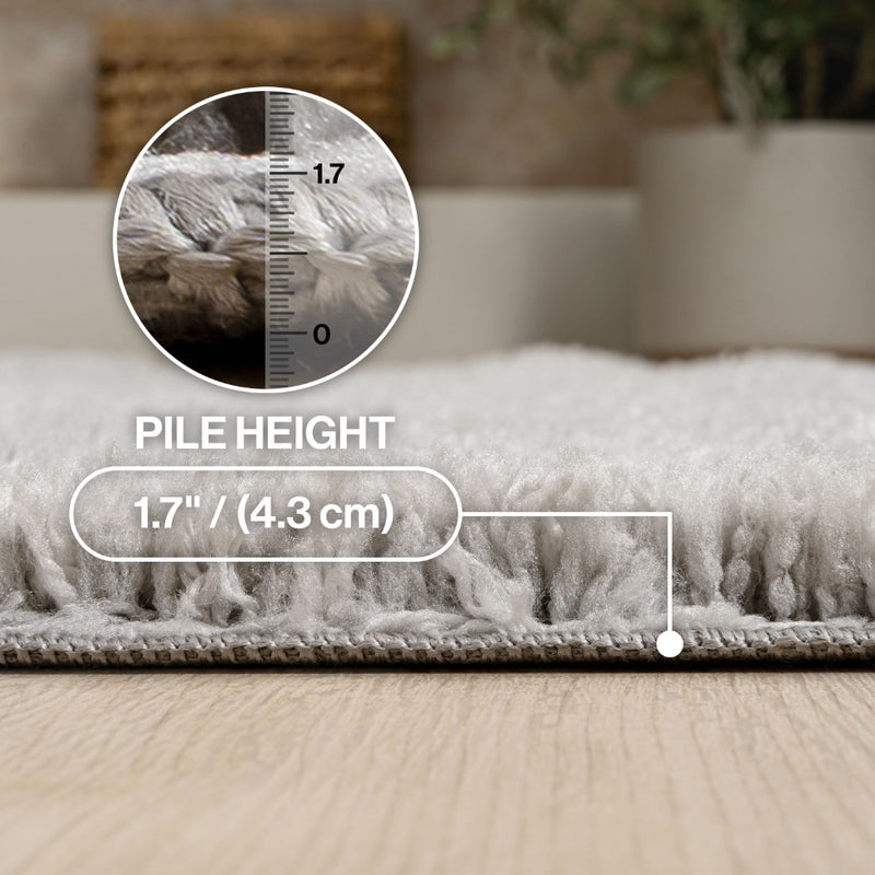 Guy Modern Luxe Solid High-pile Shag Area Rug