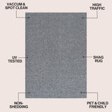 Guy Modern Luxe Solid High-pile Shag Area Rug