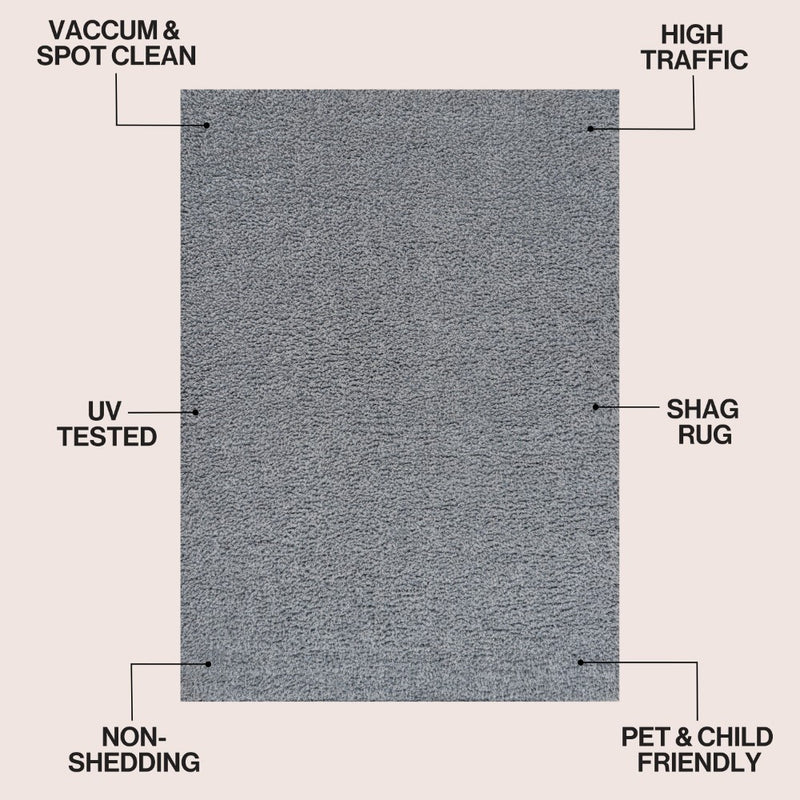 Guy Modern Luxe Solid High-pile Shag Area Rug