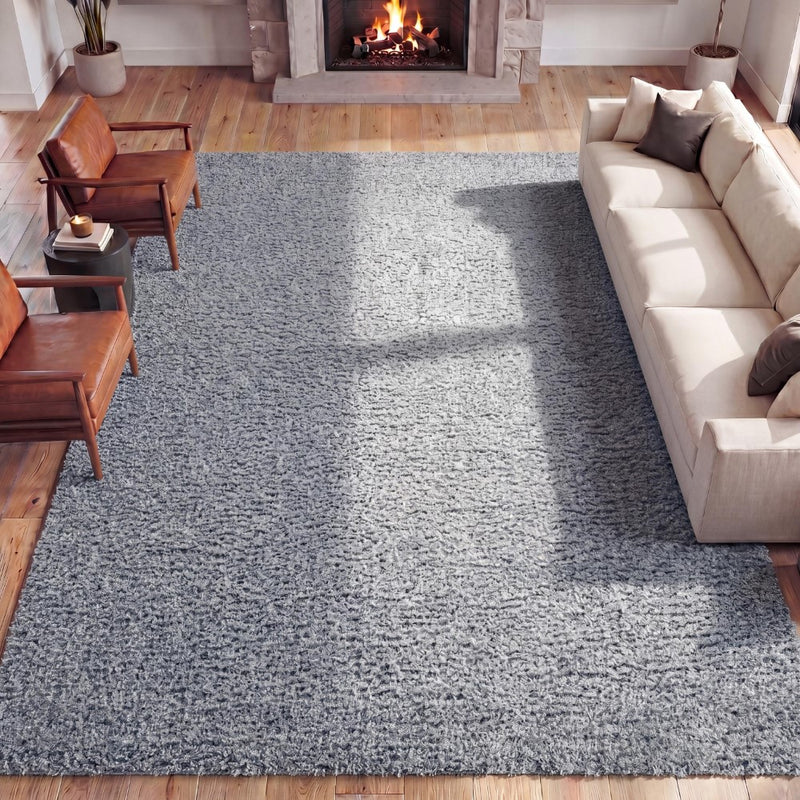 Guy Modern Luxe Solid High-pile Shag Area Rug