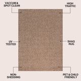 Guy Modern Luxe Solid High-pile Shag Area Rug