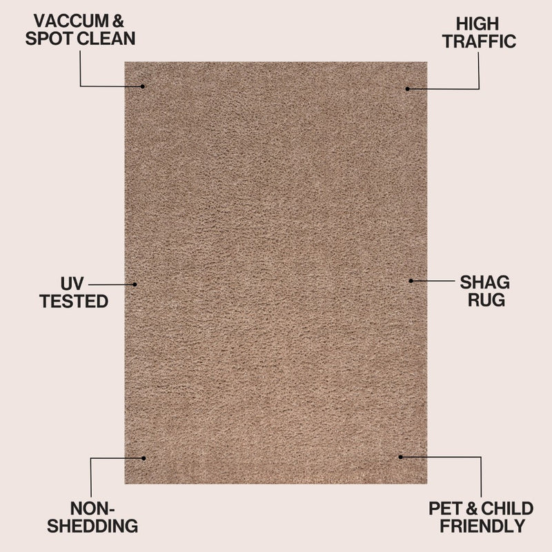 Guy Modern Luxe Solid High-pile Shag Area Rug
