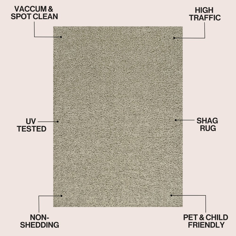 Guy Modern Luxe Solid High-pile Shag Area Rug