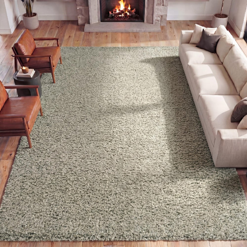 Guy Modern Luxe Solid High-pile Shag Area Rug